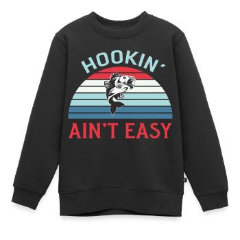 Pêcheurs Pêche Pêche Pêcheurs Pêcheurs Poisson Poisson - Sweat Premium enfant bio - noir - Devant - AI Model Kid Female (0cm)
