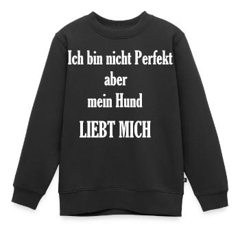 Ich bin nicht Perfekt weiß - Kinder Premium Organic Sweatshirt - Schwarz - Vorne - AI Model Kid Female (0cm)