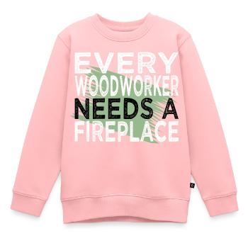 blogger funshirt tree feller logging - Kinder Premium Organic Sweatshirt - Rosa - Vorne - AI Model Kid Female (0cm)