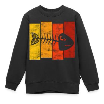 Arête de poisson pour les pêcheurs, les pêcheurs et les enfants | Poissons - Sweat Premium enfant bio - noir - Devant - AI Model Kid Female (0cm)