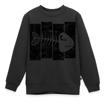 Arête de poisson pour les pêcheurs, les pêcheurs et les enfants | Poissons - Sweat Premium enfant bio - noir - Devant - AI Model Kid Female (0cm)
