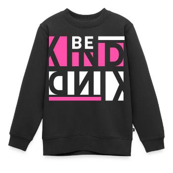 Be Kind - Kids Premium Organic Sweatshirt - black - Front - AI Model Kid Female (0cm)