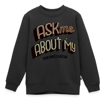 Contentwriter citation blog geek auteur livre blogging - Sweat Premium enfant bio - noir - Devant - AI Model Kid Female (0cm)
