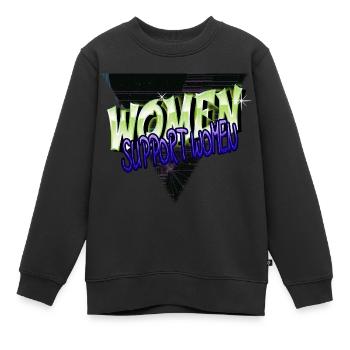 barber hair birthday lgbt feminine equal - Kinder Premium Organic Sweatshirt - Schwarz - Vorne - AI Model Kid Female (0cm)