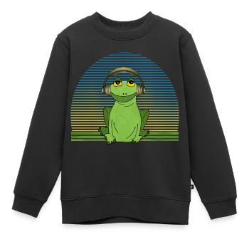 Frog - Kids Premium Organic Sweatshirt - black - Front - AI Model Kid Female (0cm)
