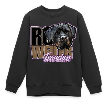 Rottweiler Frauchen - Kinder Premium Organic Sweatshirt - Schwarz - Vorne - AI Model Kid Female (0cm)