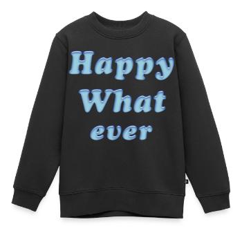 happy whatever - Kinder Premium Organic Sweatshirt - Schwarz - Vorne - AI Model Kid Female (0cm)