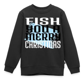 Angling Beach Sea Christmas Present - Kids Premium Organic Sweatshirt - black - Front - AI Model Kid Female (0cm)