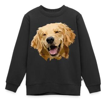 Chien mignon - Sweat Premium enfant bio - noir - Devant - AI Model Kid Female (0cm)