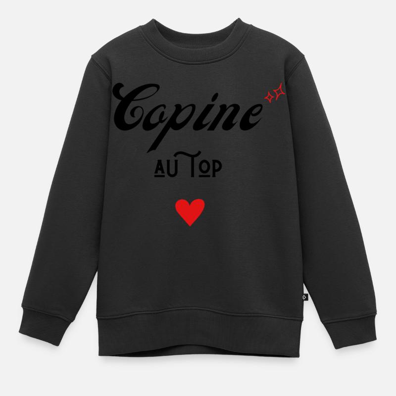 copine au top idée cadeau - Sweat Premium enfant bio - noir