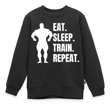 Fitness Krafttraining Sportler Muskel Bodybuilder - Kinder Premium Organic Sweatshirt - Schwarz - Vorne - AI Model Kid Female (0cm)