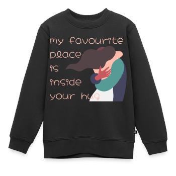 Mein Lieblingsort ist in deiner Umarmung - Kinder Premium Organic Sweatshirt - Schwarz - Vorne - AI Model Kid Female (0cm)