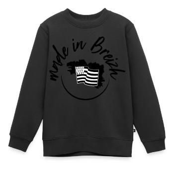 made in breizh - Sweat Premium enfant bio - noir - Devant - AI Model Kid Female (0cm)