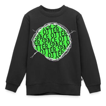 birthday present earth space ship believe - Kids Premium Organic Sweatshirt - black - Front - AI Model Kid Female (0cm)