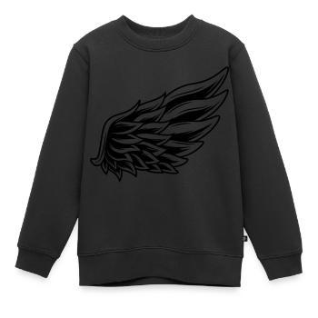 Aile - Sweat Premium enfant bio - noir - Devant - AI Model Kid Female (0cm)