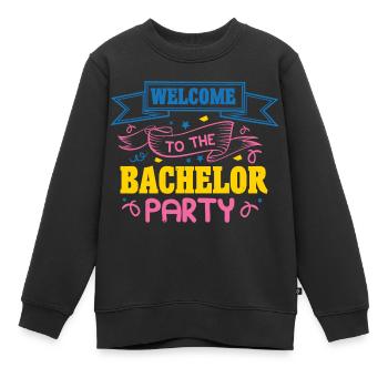 WILLKOMMEN AUF DEM JUNGGESELLENABSCHIED - Kinder Premium Organic Sweatshirt - Schwarz - Vorne - AI Model Kid Female (0cm)