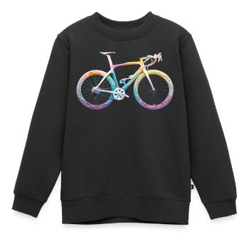 Rainbow bike - Sweat Premium enfant bio - noir - Devant - AI Model Kid Female (0cm)