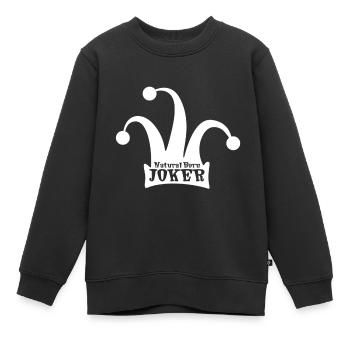 Joker né naturel / Blanc - Sweat Premium enfant bio - noir - Devant - AI Model Kid Female (0cm)