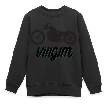 Custom - Kids Premium Organic Sweatshirt - black - Front - AI Model Kid Female (0cm)