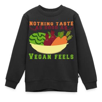 Vegan Fleischlos Tierlieb & Veganer - Kinder Premium Organic Sweatshirt - Schwarz - Vorne - AI Model Kid Female (0cm)