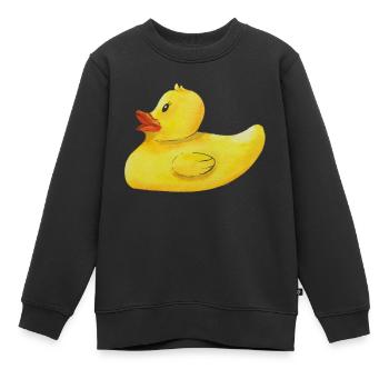 Canard grinçant Canard de bain Canard en caoutchouc Canard mignon - Sweat Premium enfant bio - noir - Devant - AI Model Kid Female (0cm)