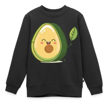 Le délicieux avocat - Sweat Premium enfant bio - noir - Devant - AI Model Kid Female (0cm)