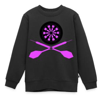 Dart Sport Logo - Kinder Premium Organic Sweatshirt - Schwarz - Vorne - AI Model Kid Female (0cm)