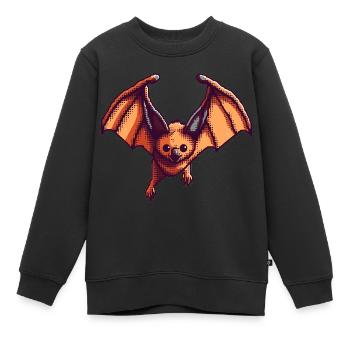 8 bits Flying Fox dans le pixel art rétro et vintage - Sweat Premium enfant bio - noir - Devant - AI Model Kid Female (0cm)