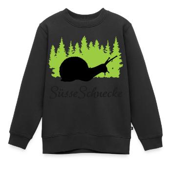 "Süße Schnecke: Liebenswerte Schönheit" - Kinder Premium Organic Sweatshirt - Schwarz - Vorne - AI Model Kid Female (0cm)