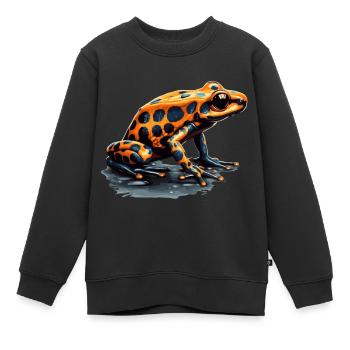 Süßes, gelb gepunkteter Pfeilgiftfrosch - Kinder Premium Organic Sweatshirt - Schwarz - Vorne - AI Model Kid Female (0cm)
