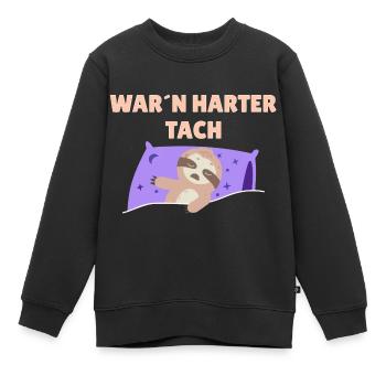 War`n harter Tach Feierabend Morgenmuffel Faultier - Kinder Premium Organic Sweatshirt - Schwarz - Vorne - AI Model Kid Female (0cm)