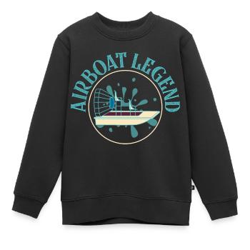 Airboat Legend Hydroplane Air Boat Propeller Swamp - Kinder Premium Organic Sweatshirt - Schwarz - Vorne - AI Model Kid Female (0cm)
