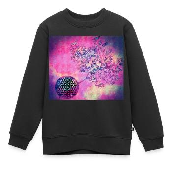 Arbre de vie persan n° 3 - Sweat Premium enfant bio - noir - Devant - AI Model Kid Female (0cm)