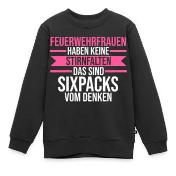 Feuerwehr Feuerwehrfrau - Kinder Premium Organic Sweatshirt - Schwarz - Vorne - AI Model Kid Female (0cm)