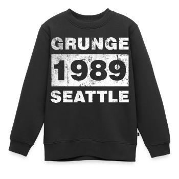 GRUNGE SEATTLE 1989 - Kinder Premium Organic Sweatshirt - Schwarz - Vorne - AI Model Kid Female (0cm)