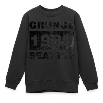 GRUNGE SEATTLE SCHWARZ - Kinder Premium Organic Sweatshirt - Schwarz - Vorne - AI Model Kid Female (0cm)