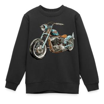Ewiger Chopper - Kinder Premium Organic Sweatshirt - Schwarz - Vorne - AI Model Kid Female (0cm)