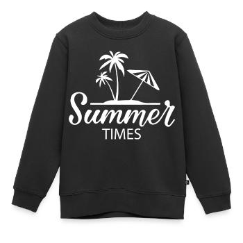 Horaires d’été - Sweat Premium enfant bio - noir - Devant - AI Model Kid Female (0cm)