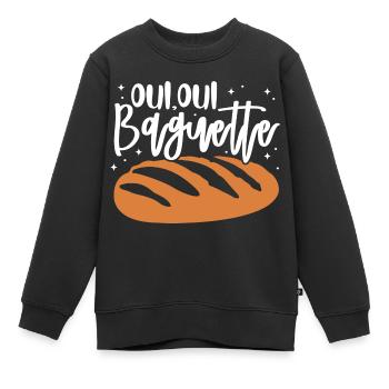 Oui Oui Baguette - Kinder Premium Organic Sweatshirt - Schwarz - Vorne - AI Model Kid Female (0cm)
