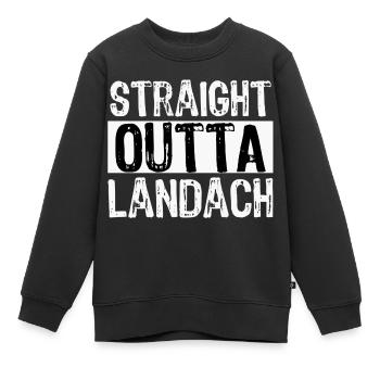 Straight OUTTA Landach - Kinder Premium Organic Sweatshirt - Schwarz - Vorne - AI Model Kid Female (0cm)