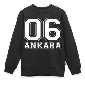 06 ANKARA LA BEBE BURASI ANGARA - Sweat Premium enfant bio - noir - Devant - AI Model Kid Female (0cm)