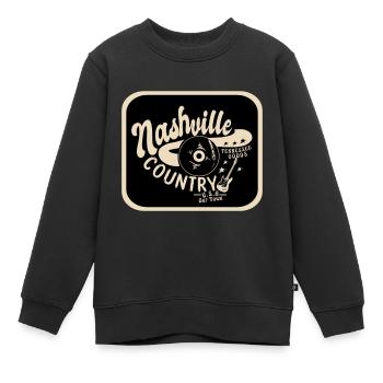 Nashville Vacation Destination Icon - Kids Premium Organic Sweatshirt - black - Front - AI Model Kid Female (0cm)