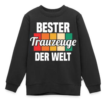 Hochzeit Junggesellenabschied Trauzeuge - Kinder Premium Organic Sweatshirt - Schwarz - Vorne - AI Model Kid Female (0cm)