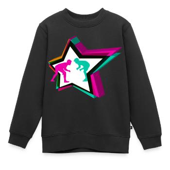 Star de la lutte - Sweat Premium enfant bio - noir - Devant - AI Model Kid Female (0cm)