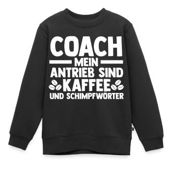 Kaffee Mannschaft Trainer Und Coach - Kinder Premium Organic Sweatshirt - Schwarz - Vorne - AI Model Kid Female (0cm)
