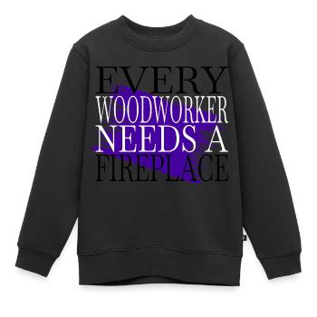 Woodworking Fun Funny Carpenter Citations - Sweat Premium enfant bio - noir - Devant - AI Model Kid Female (0cm)