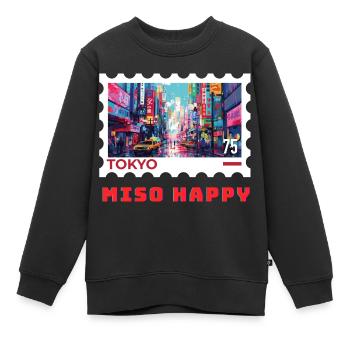 Tokyo - Sweat Premium enfant bio - noir - Devant - AI Model Kid Female (0cm)
