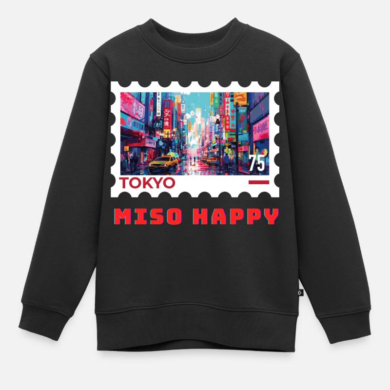Tokyo - Sweat Premium enfant bio - noir