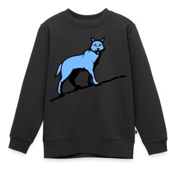 Loup Loup - Sweat Premium enfant bio - noir - Devant - AI Model Kid Female (0cm)
