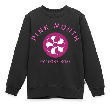 In October We Wear Pink Awareness Month - Sweat Premium enfant bio - noir - Devant - AI Model Kid Female (0cm)